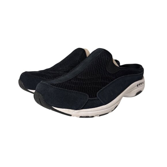 NEW Easy Spirit Traveltime Slip On Walking Sneaker Clog Mule Black Suede Sz 9.5 - Picture 2 of 9